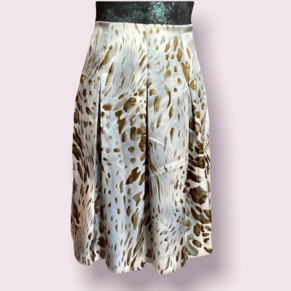 Dialogue Dresses & Skirts - Dialogue Silver & Brown Animal Print Skirt